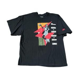 Air Michael Jordan T-Shirt Large Black 90S Swoosh Gray Tag Rare